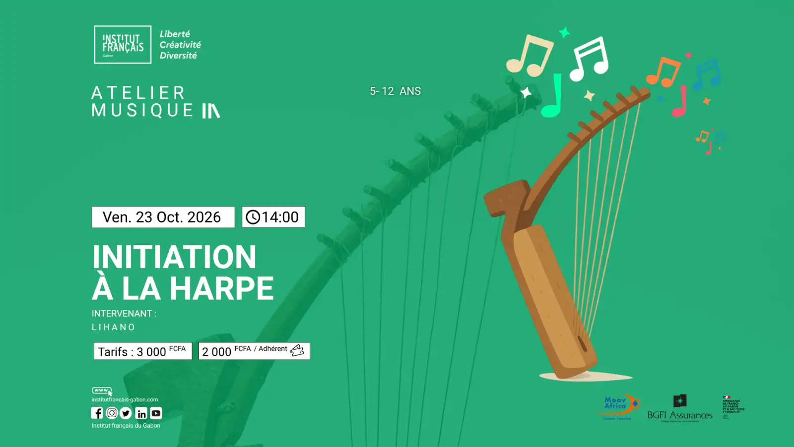 Atelier Musique :  Initiation  à la harpe