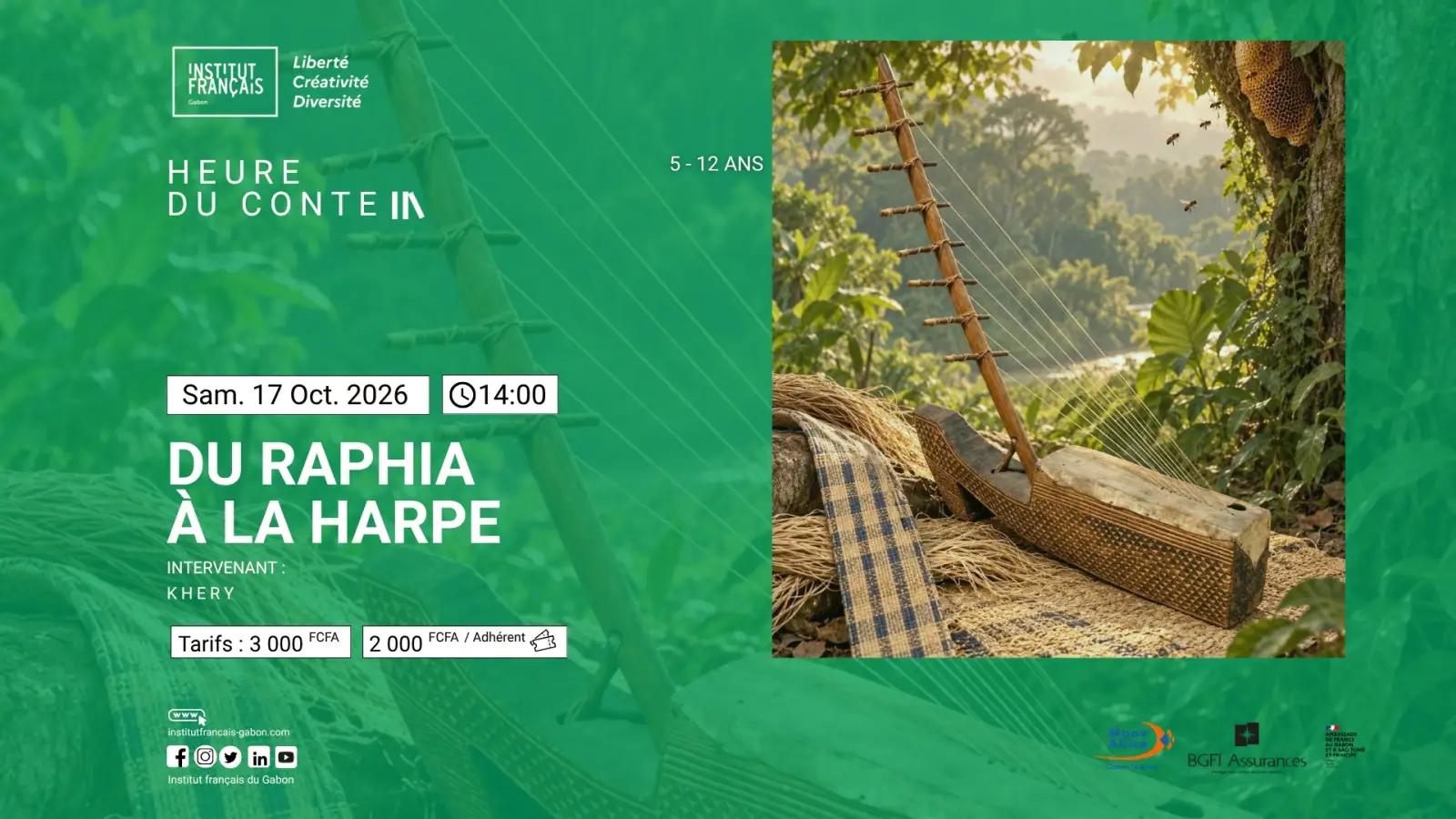 Heure du conte : Du raphia à la harpe